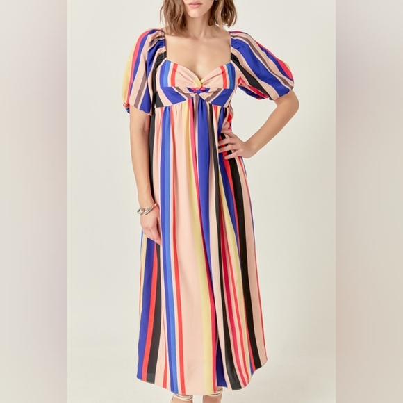 NWT - English Factory Multi Color Striped Maxi Dress - Size XS - Picture 1 of 10